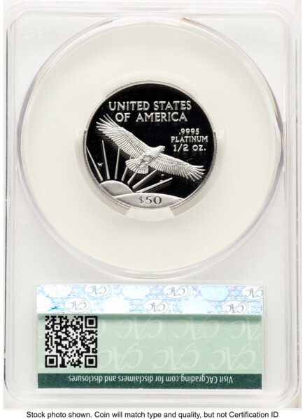 1997-W Proof Platinum Eagle 1/2 oz Non Designation 70 CACG