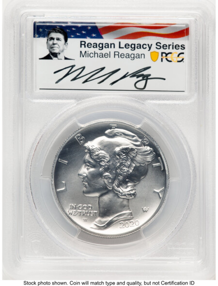 2020-W Palladium Eagle 1 oz Burnished FS Reagan Legacy Series Michael Reagan Picture 70 PCGS