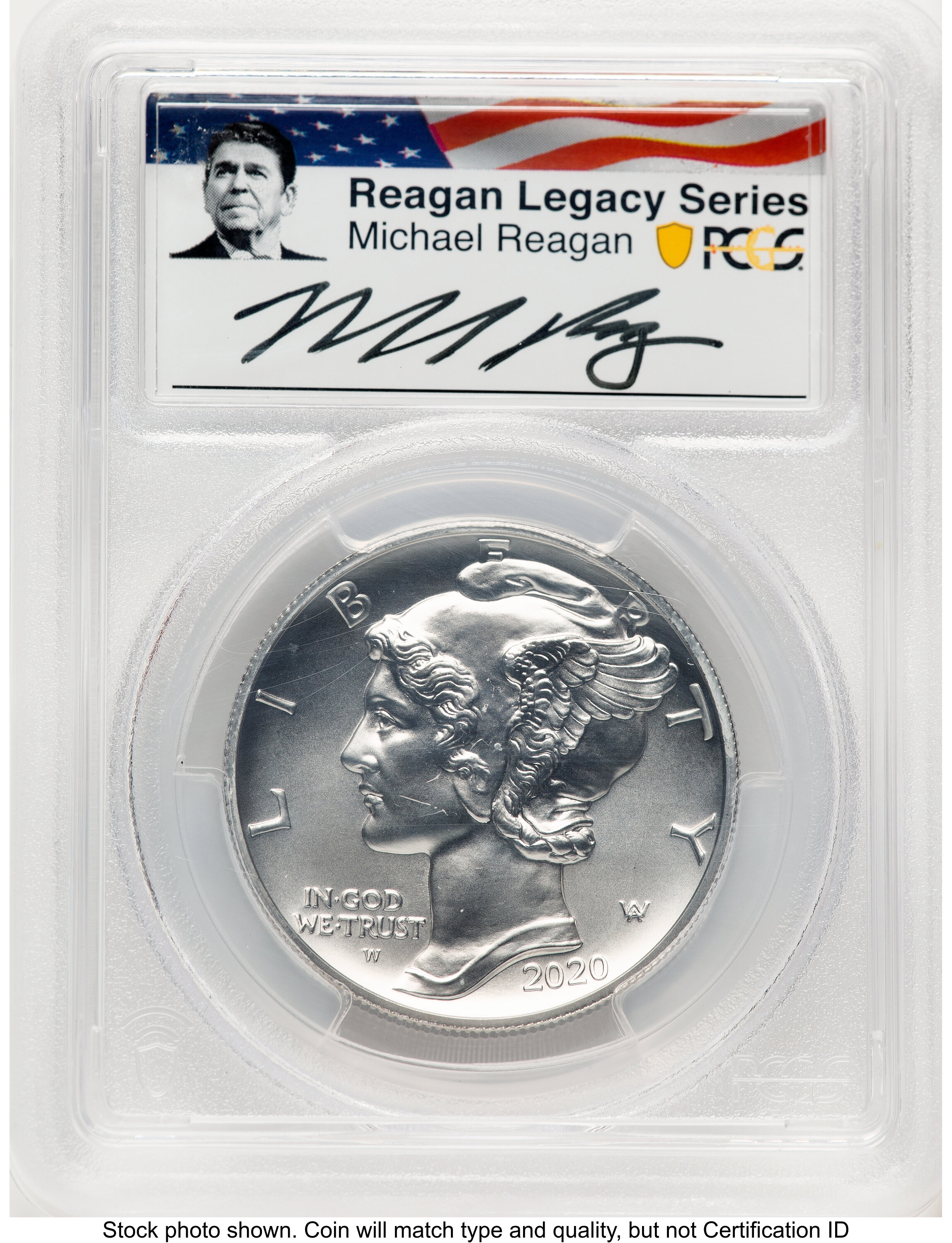 2020-W Palladium Eagle 1 oz Burnished FS Reagan Legacy Series Michael Reagan Picture 70 PCGS
