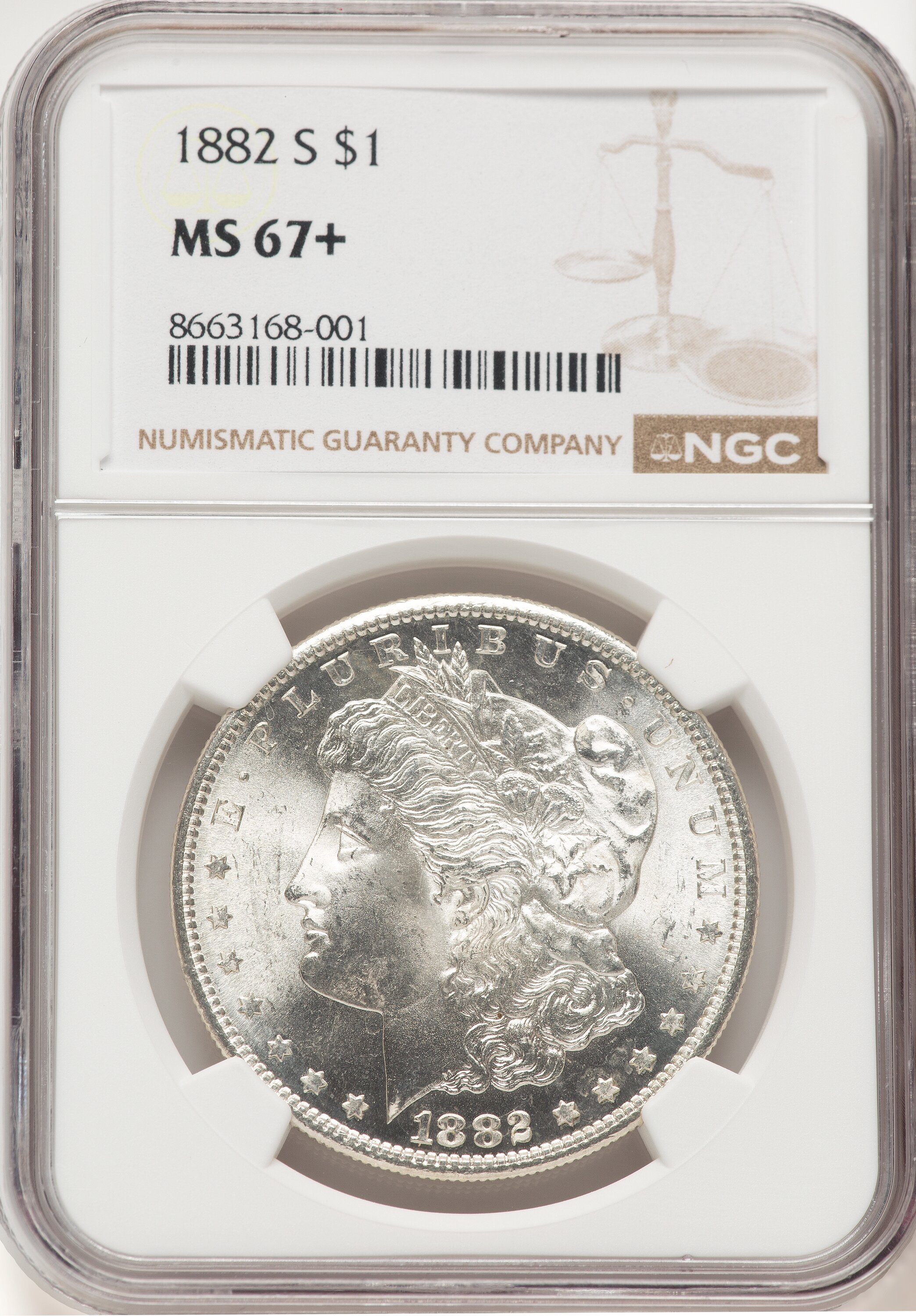1882-S S$1 NGC Plus 67 NGC