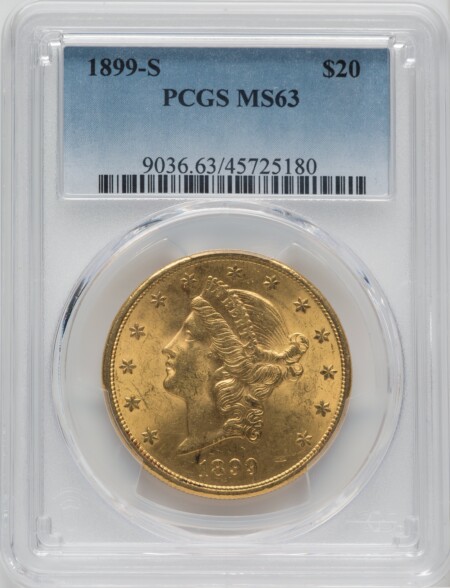 1899-S $20 63 PCGS