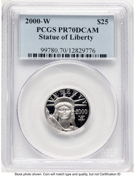 2000-W Proof Platinum Eagle 1/4 oz Blue Label 70 PCGS