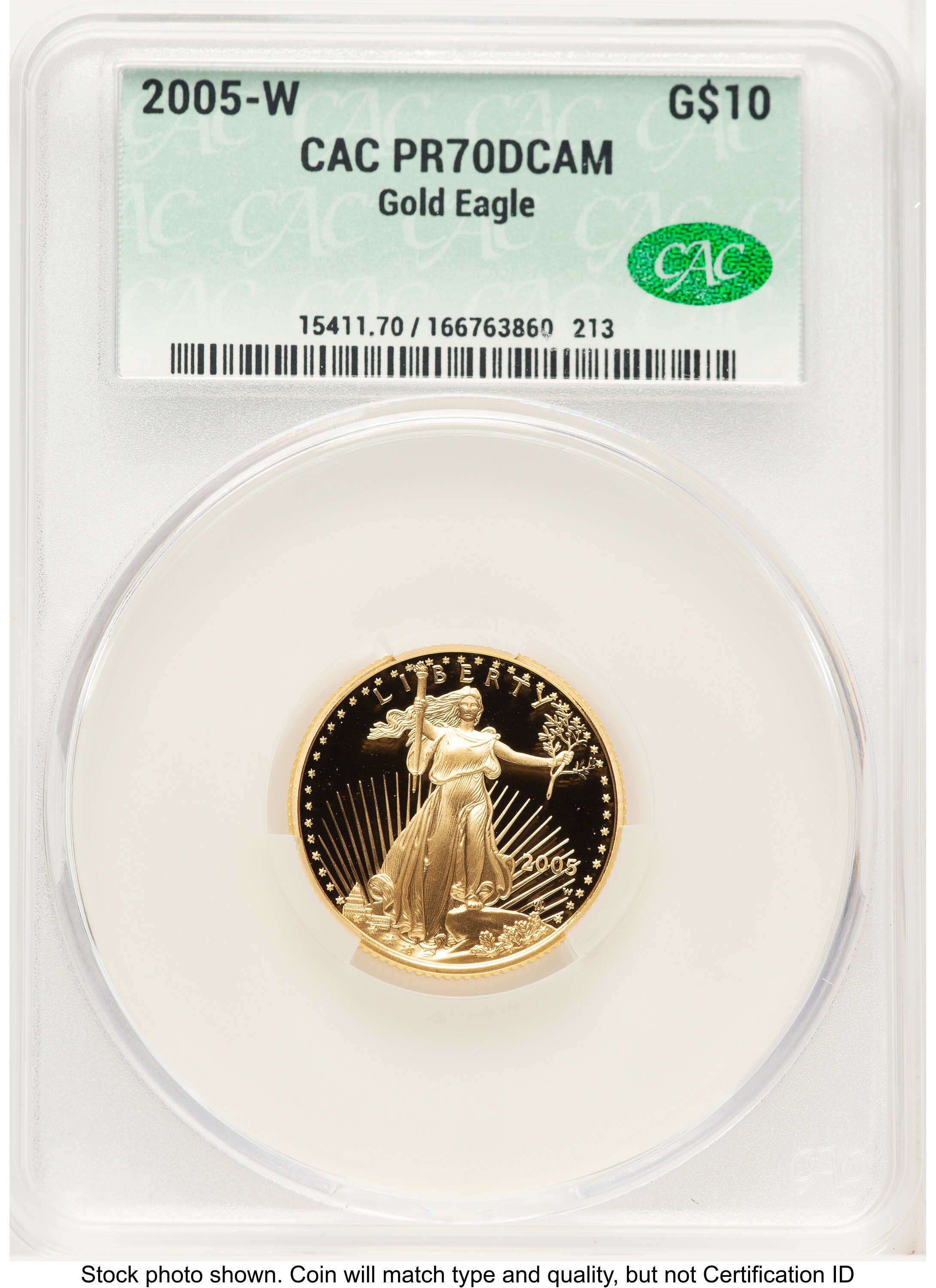 2005-W Proof Gold Eagle 1/4 oz Non Designation 70 CACG