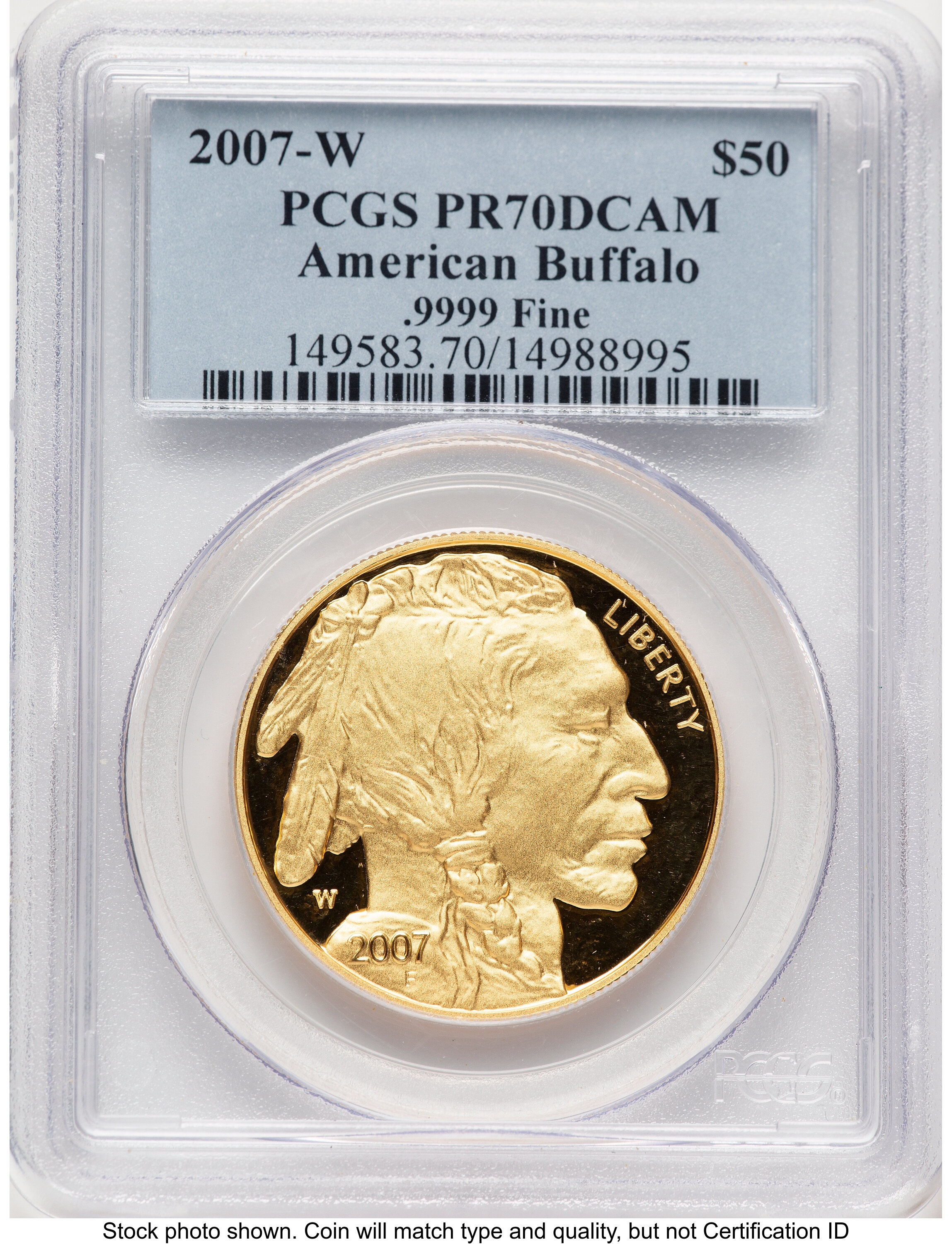 2007-W Proof Gold Buffalo 1 oz Blue Label 70 PCGS
