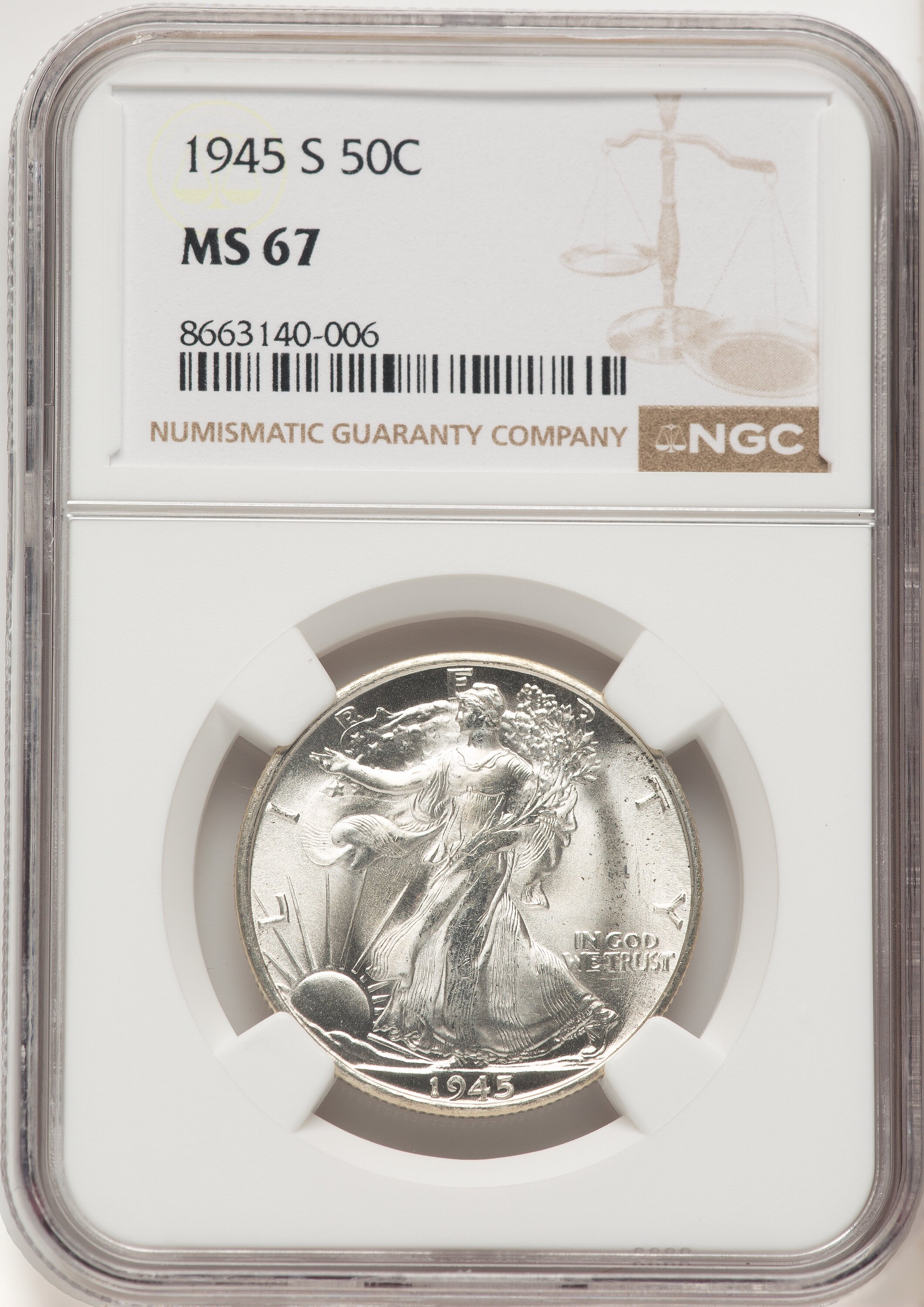 1945-S 50C 67 NGC