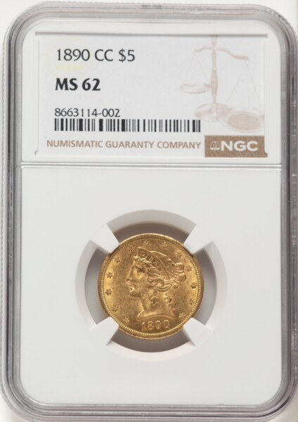 1890-CC $5 62 NGC