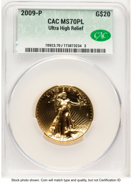 2009 G$20 Ultra High Relief, PL Non Designation 70 CACG