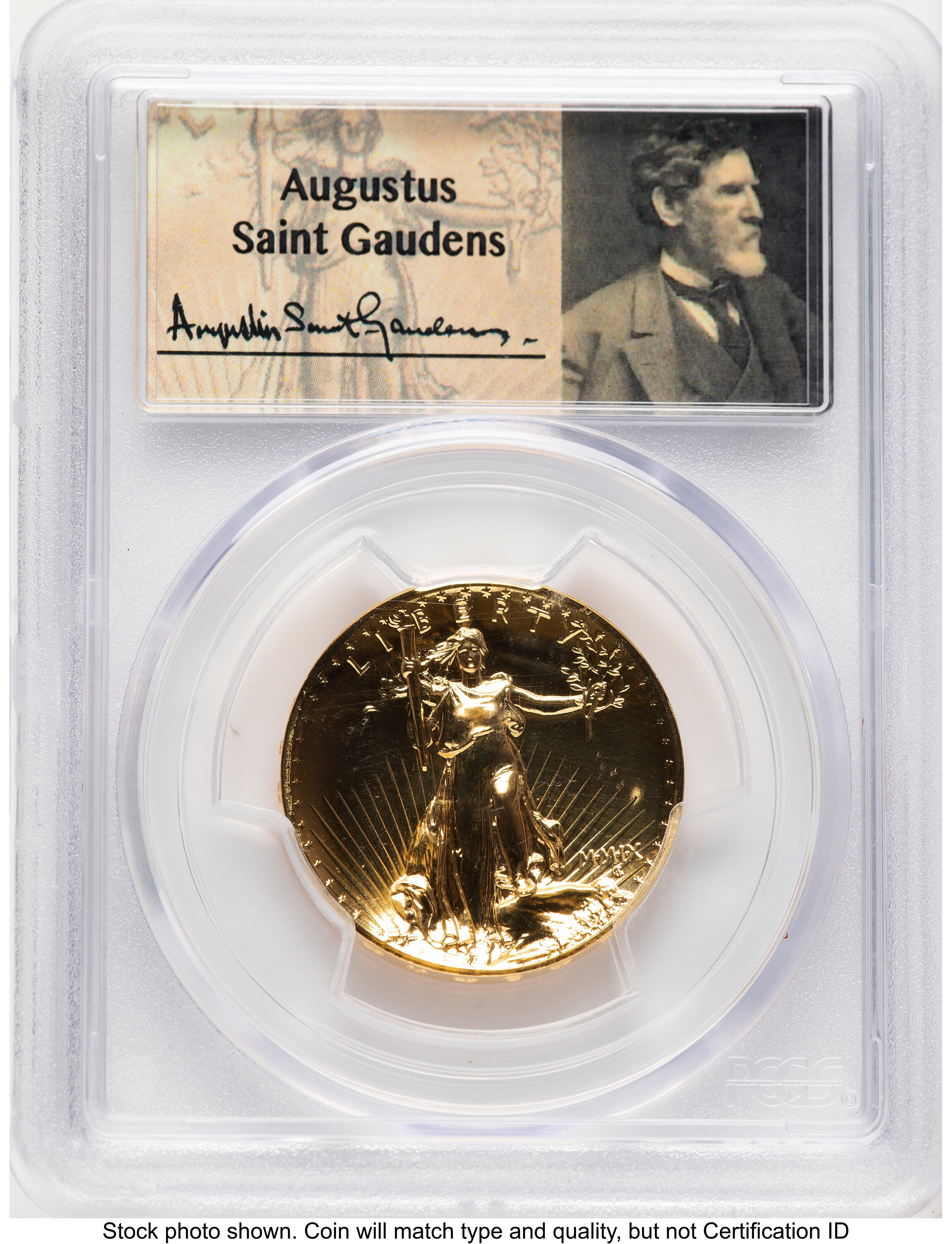 2009 G$20 Ultra High Relief, PL Saint Gaudens Label 70 PCGS