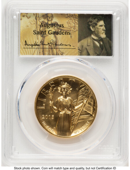 2015-W G$100 American Liberty High Relief, PL FS Saint Gaudens Label 70 PCGS