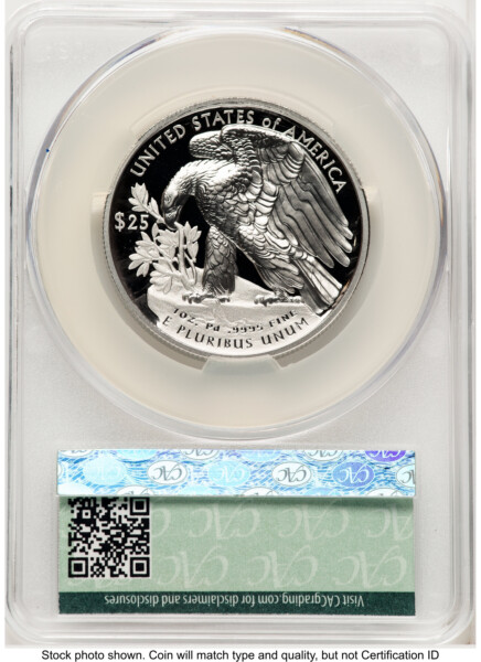 2024-W Palladium Eagle 1 oz, PR First Day of Delivery Ron Drzewuki 70 CACG