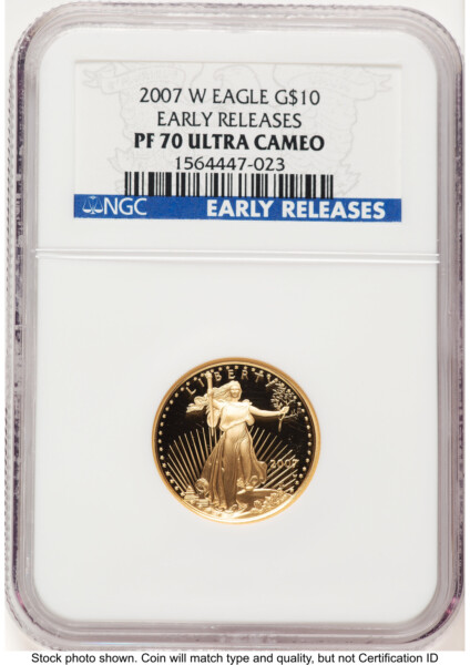 2007-W Proof Gold Eagle 1/4 oz ER Blue 70 NGC