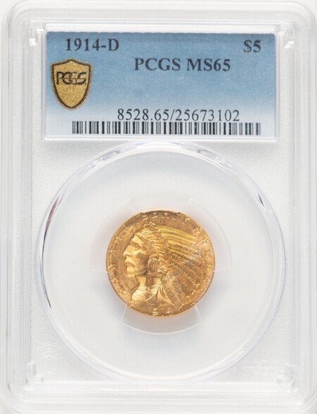 1914-D $5 PCGS Secure 65 PCGS