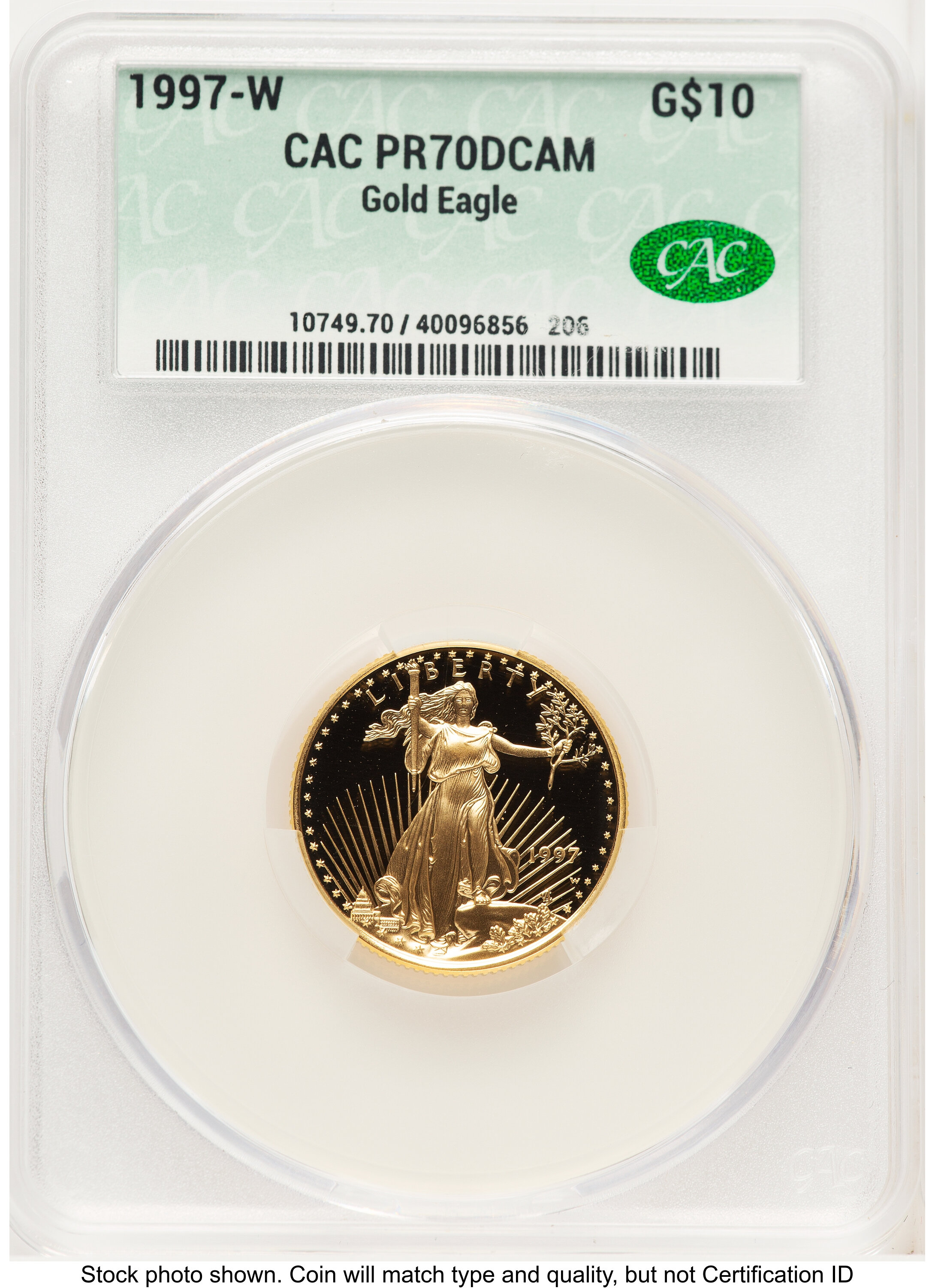 1997-W Proof Gold Eagle 1/4 oz Non Designation 70 CACG