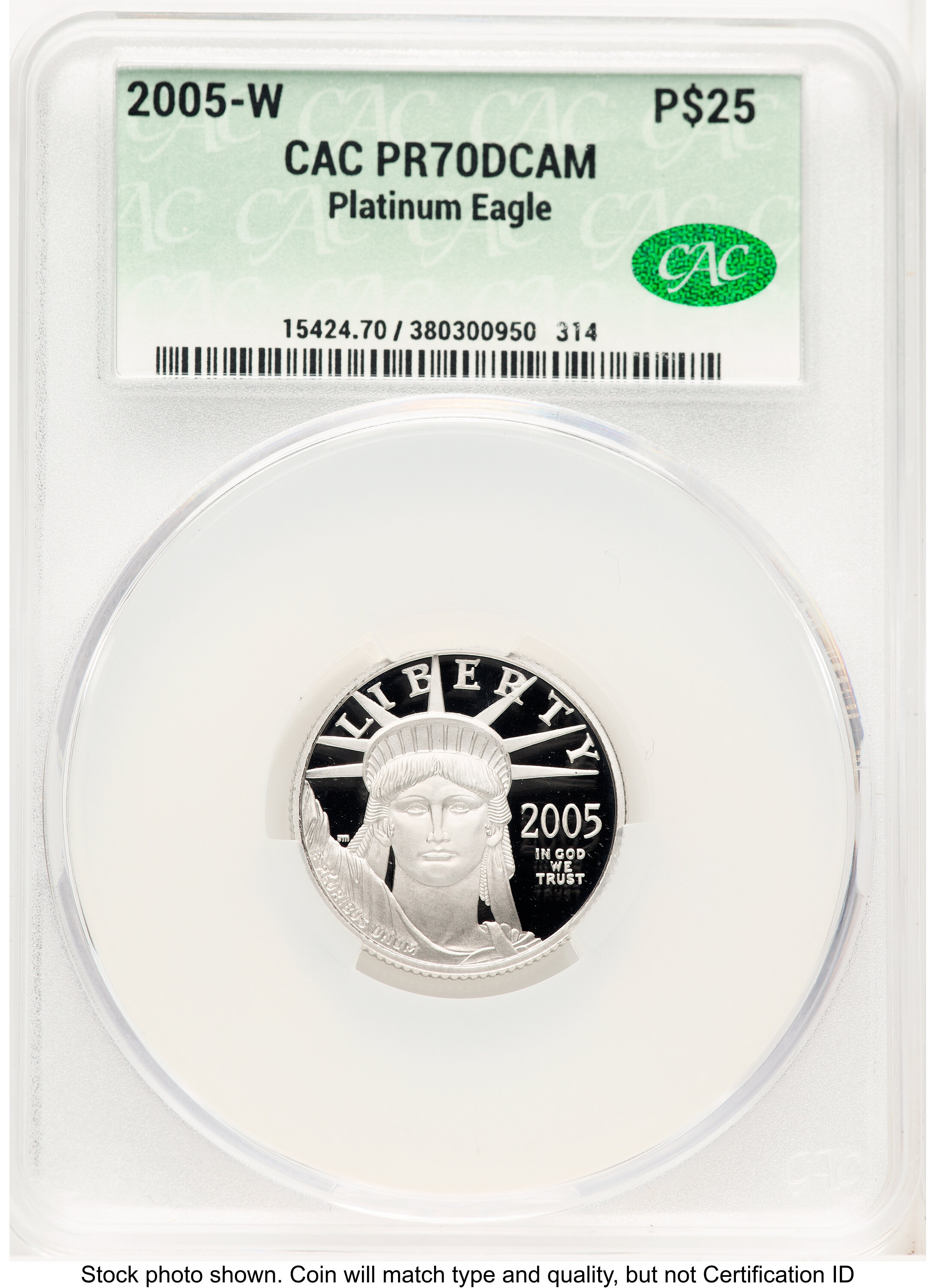 2005-W Proof Platinum Eagle 1/4 oz Non Designation 70 CACG