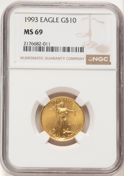 1993 $10 Quarter-Ounce Gold Eagle, MS 69 NGC