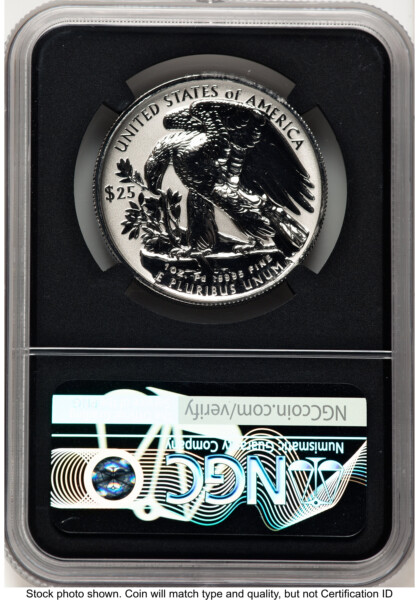 2022-W Palladium Eagle 1 oz, REV PR AR Anna Cabral Blk Core 70 NGC