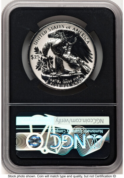 2022-W Palladium Eagle 1 oz, REV PR FDI Anna Cabral Blk Core 70 NGC