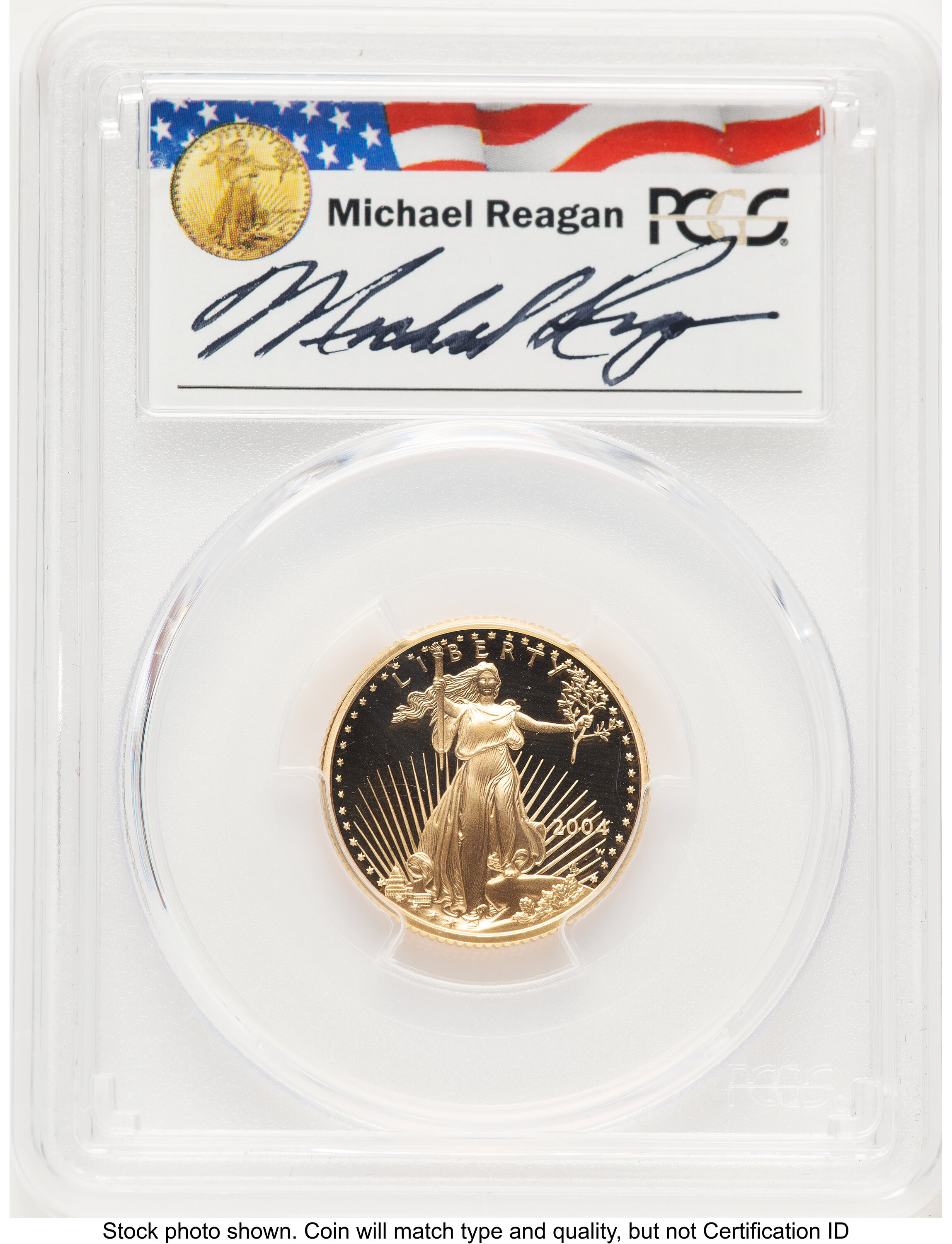 2004-W Proof Gold Eagle 1/4 oz Reagan Legacy Series Michael Reagan 70 PCGS