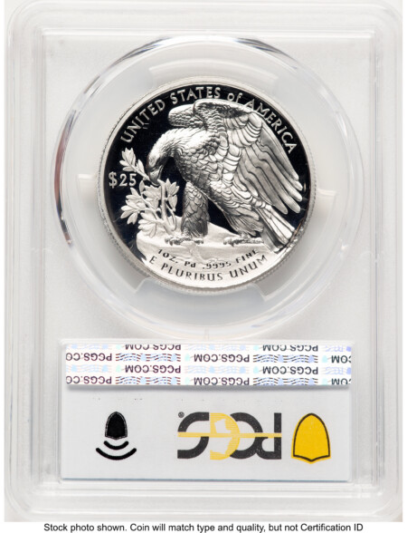 2021-W Palladium Eagle 1 oz, PR Blue Gradient 70 PCGS
