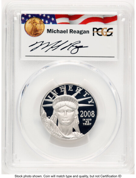 2008-W Proof Platinum Eagle 1/2 oz Reagan Legacy Series Michael Reagan 70 PCGS