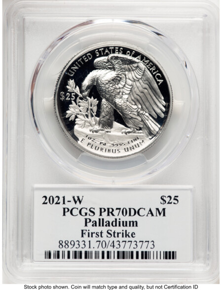 2021-W Palladium Eagle 1 oz, PR FS Adolph Weinman 70 PCGS