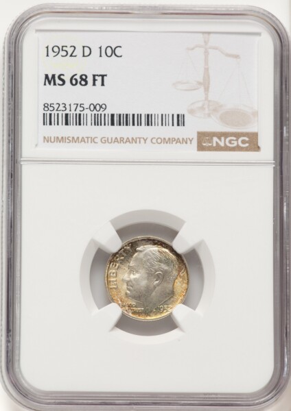 1952-D 10C, FB 68 NGC