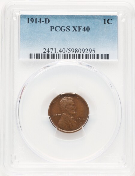 1914-D 1C, BN 40 PCGS