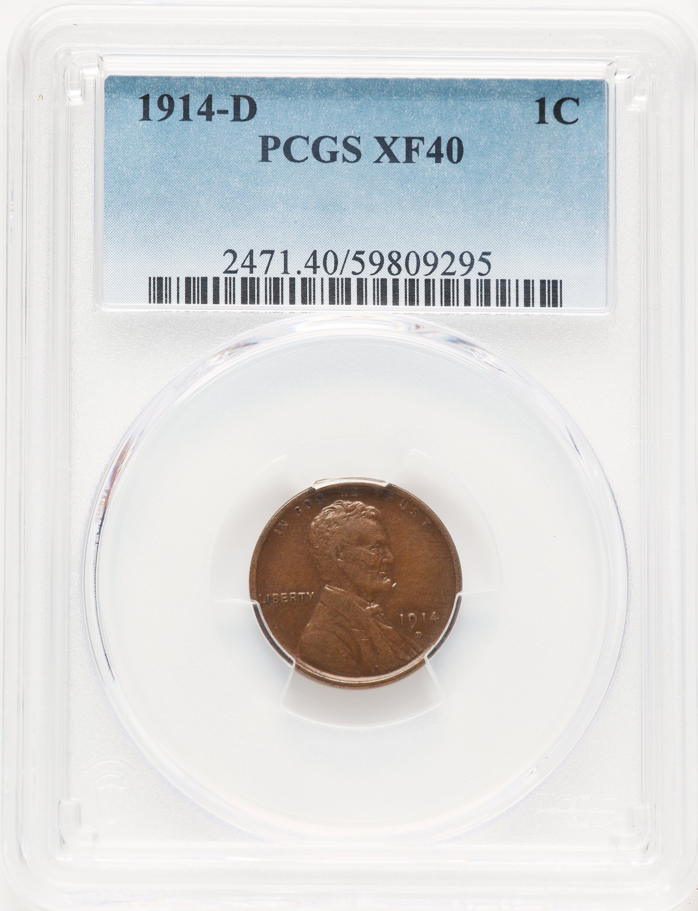 1914-D 1C, BN 40 PCGS