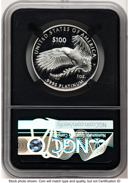 2019-W Proof Platinum Eagle 1 oz ER Anna Cabral Blk Core 70 NGC