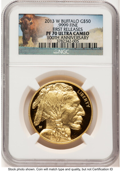 2013-W Proof Gold Buffalo 1 oz FR Bison Label 70 NGC