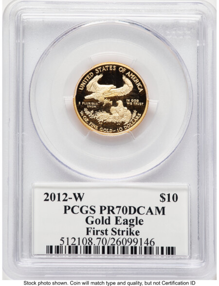2012-W Proof Gold Eagle 1/4 oz FS John Mercanti 70 PCGS