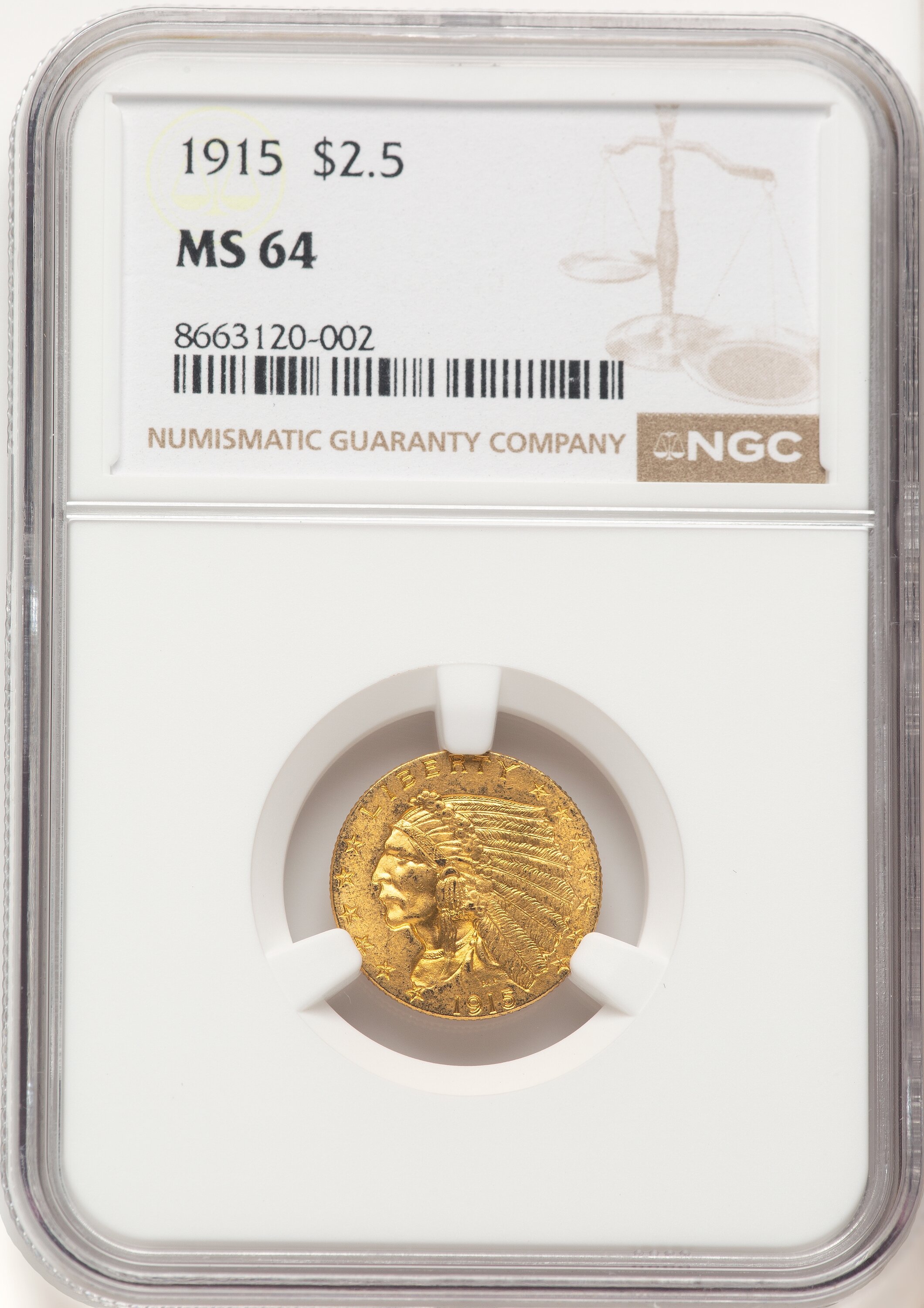 1915 $2 1/2 64 NGC