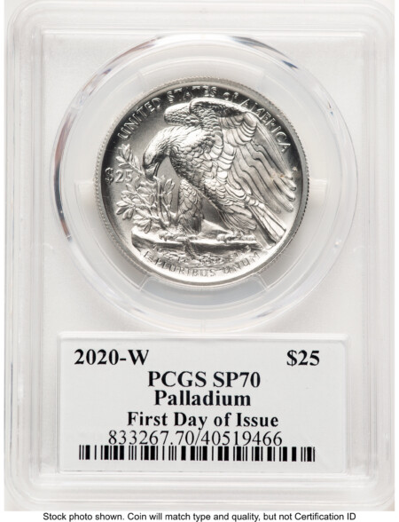 2020-W Palladium Eagle 1 oz Burnished FDI Gary Whitley 70 PCGS