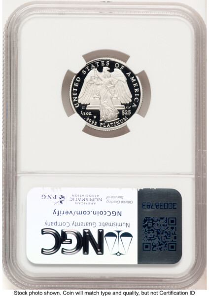 2008-W Proof Platinum Eagle 1/4 oz Brown Label 70 NGC