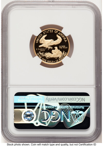 2021-W Type 1 Proof Gold Eagle 1/4 oz 2022 US Mint DC Releases Mike Castle 70 NGC