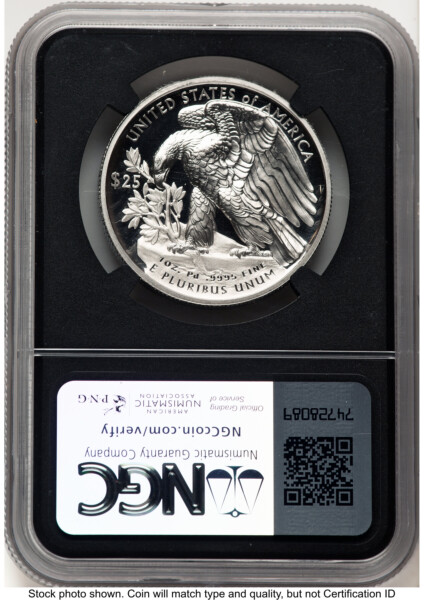 2021-W Palladium Eagle 1 oz, PR Anna Cabral Blk Core 70 NGC