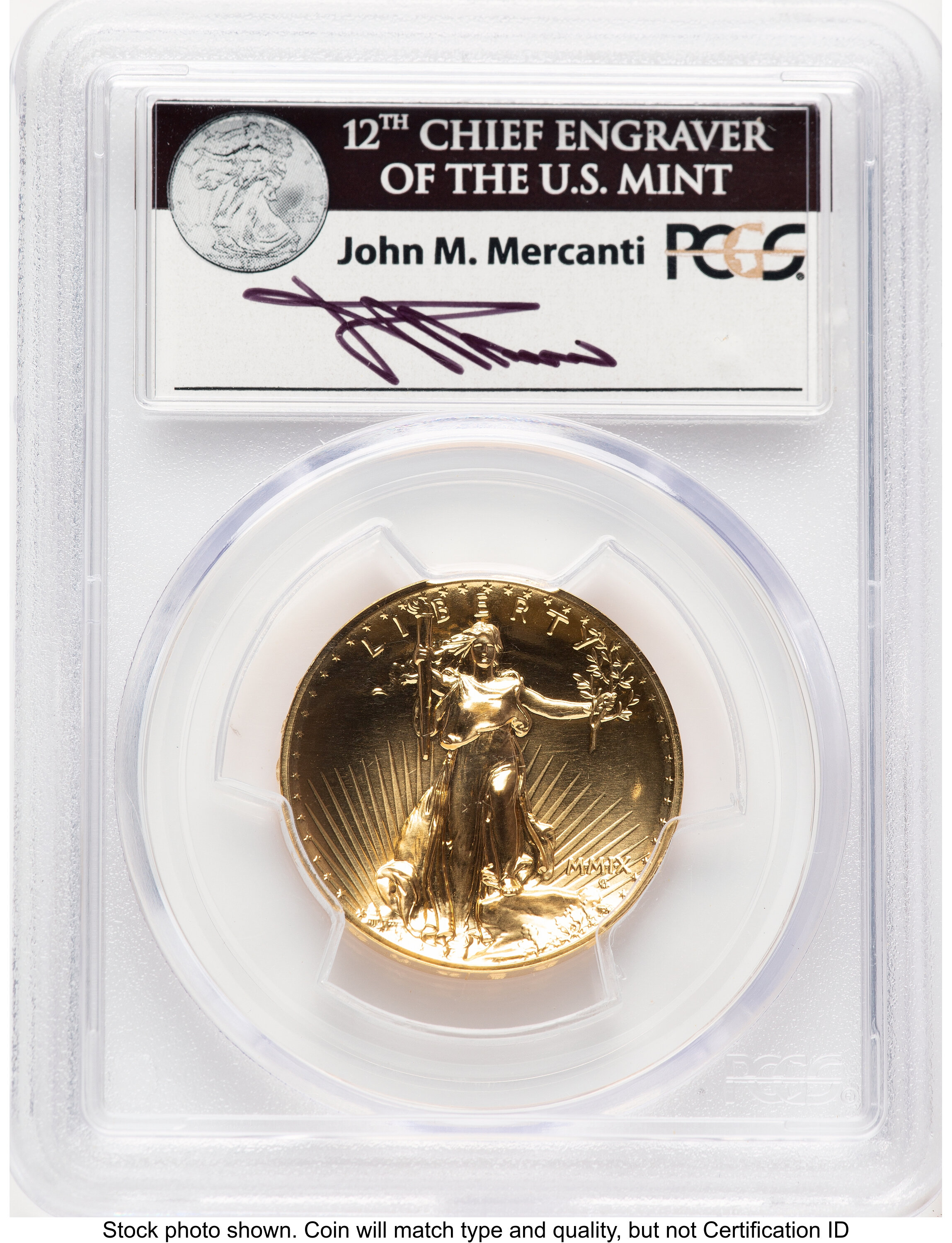 2009 G$20 Ultra High Relief, PL John Mercanti 70 PCGS