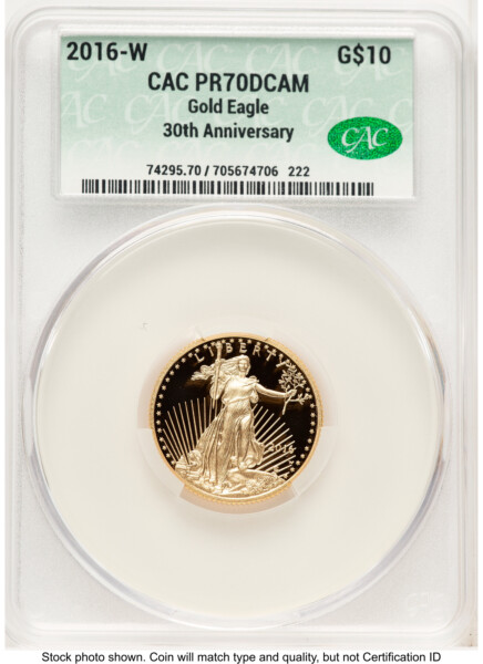 2016-W Proof Gold Eagle 1/4 oz Non Designation 70 CACG