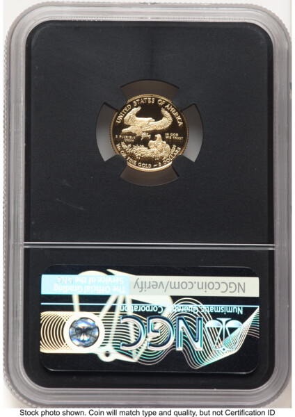 2018-W Proof Gold Eagle 1/10 oz Miles Standish Blk Core 70 NGC