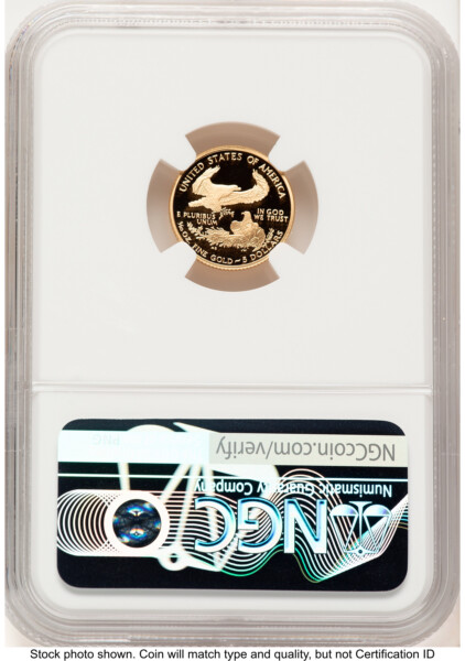 2005-W Proof Gold Eagle 1/10 oz Brown Label 70 NGC