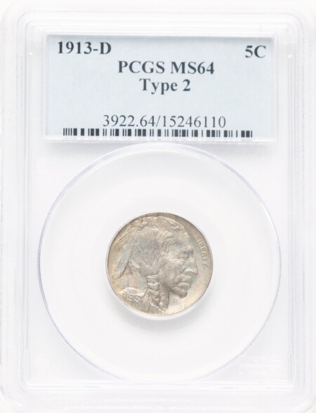 1913-D 5c Type Two 64 PCGS