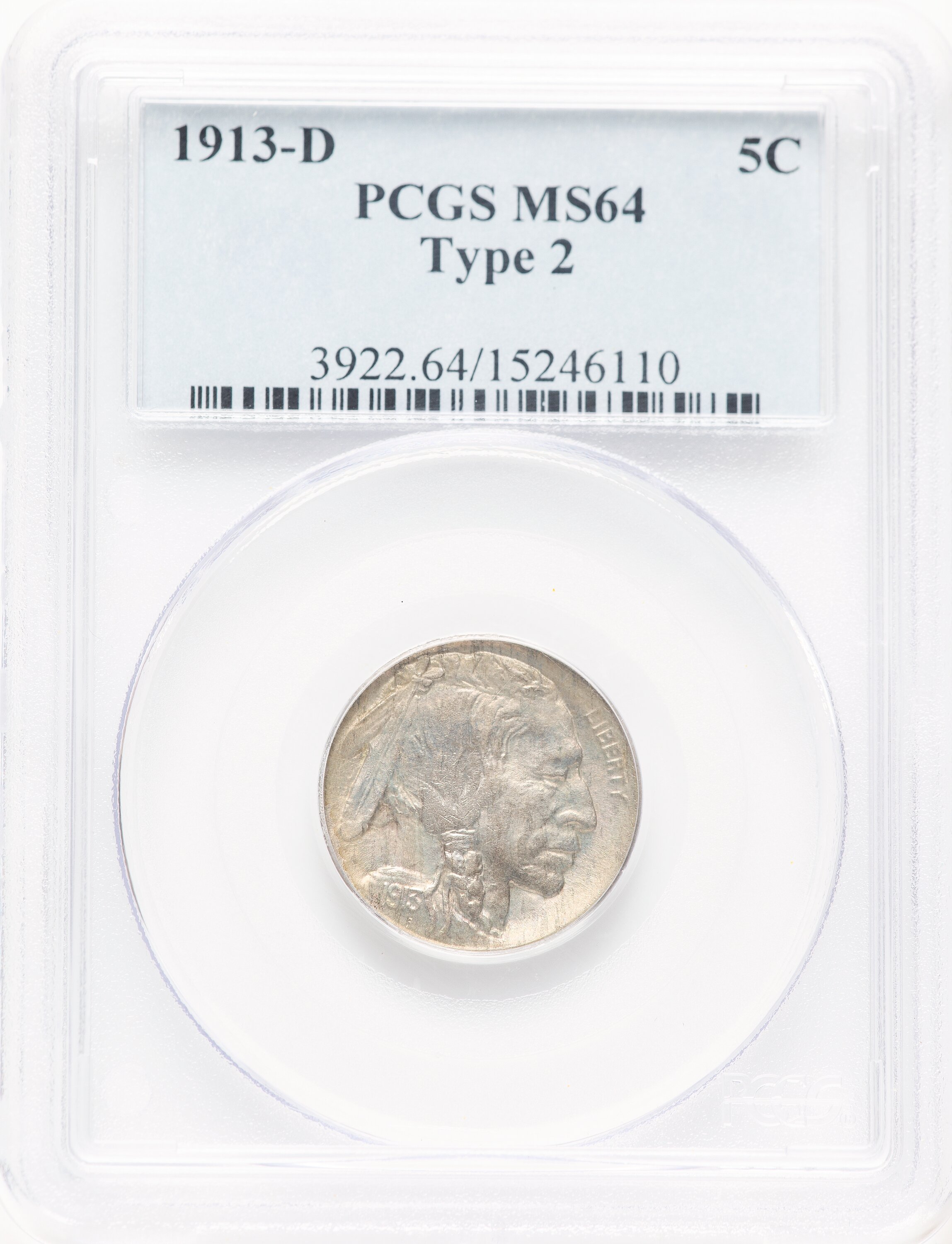 1913-D 5c Type Two 64 PCGS