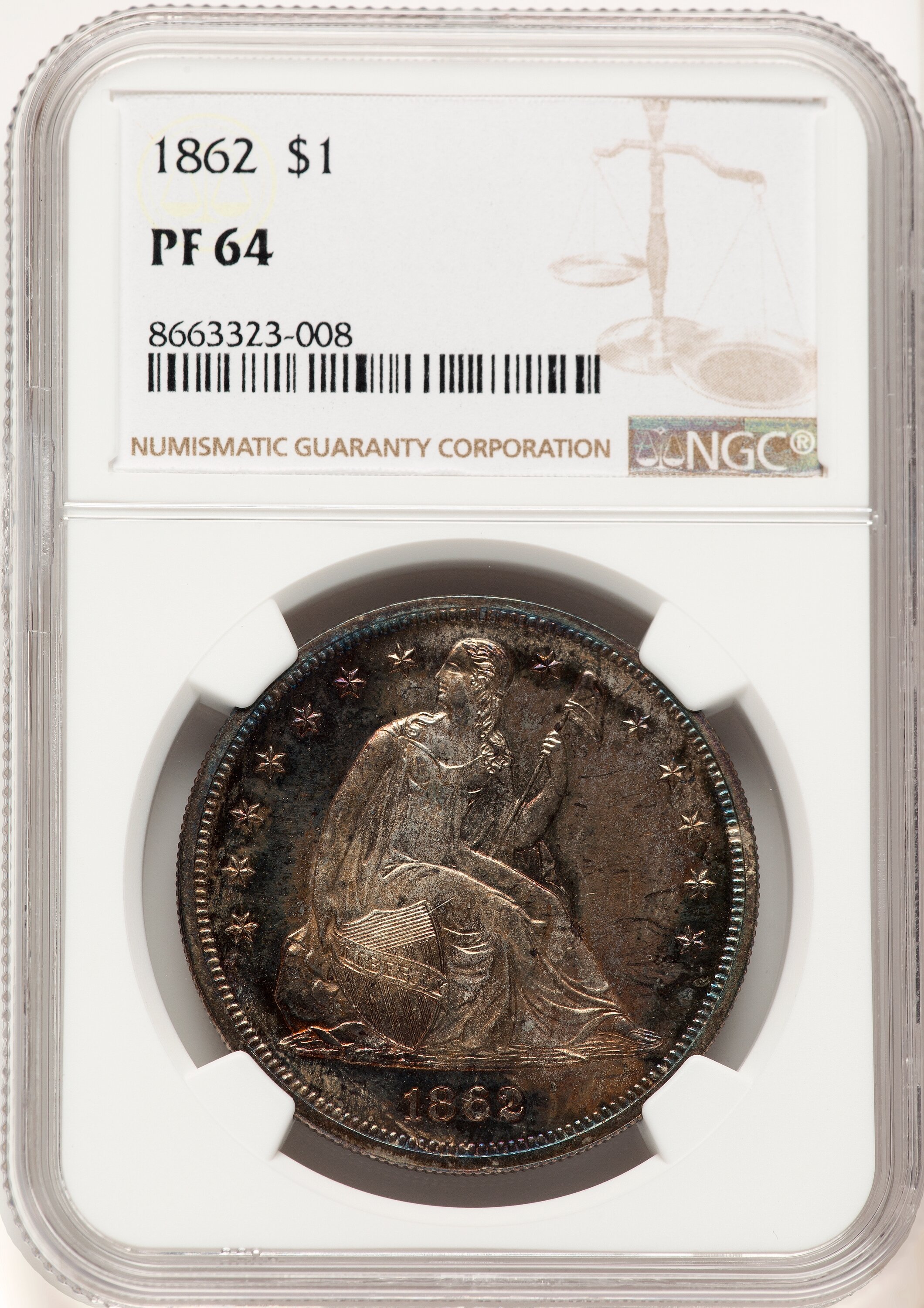 1862 S$1 64 NGC