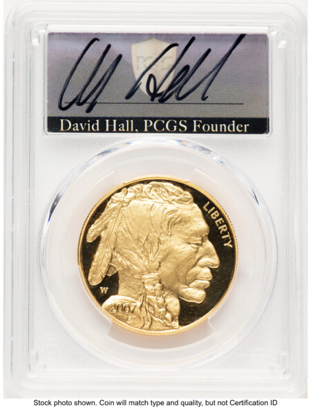 2007-W Proof Gold Buffalo 1 oz David Hall 70 PCGS