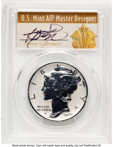 2019-W Palladium Eagle 1 oz, REV PR FDI Thomas Cleveland Art Deco 70 PCGS
