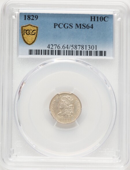 1829 H10C PCGS Secure 64 PCGS