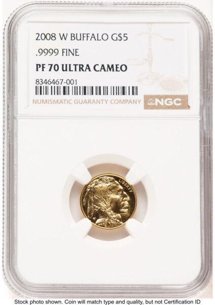 2008-W Proof Gold Buffalo 1/10 oz Brown Label 70 NGC
