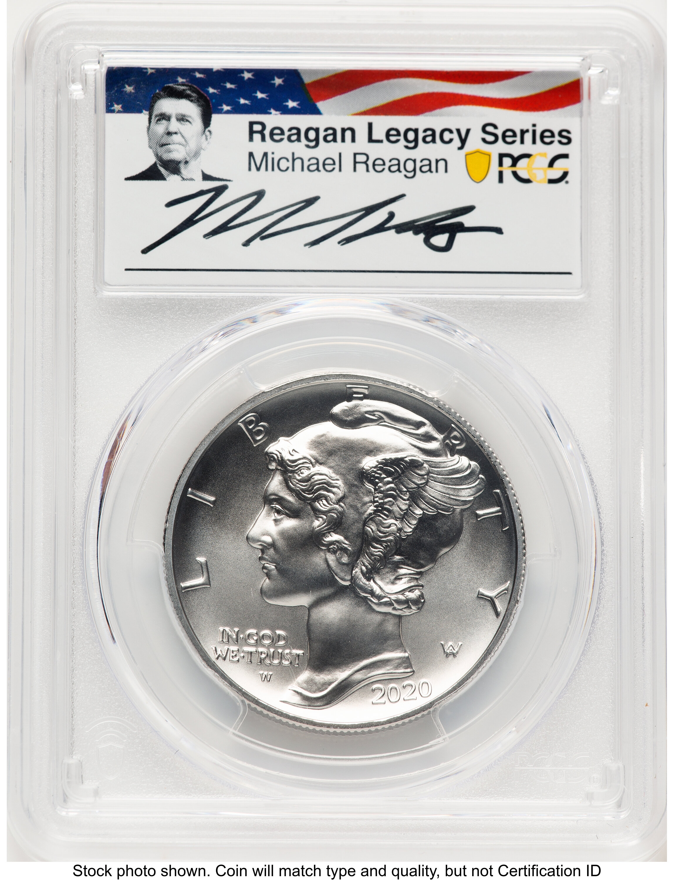 2020-W Palladium Eagle 1 oz Burnished FDI Reagan Legacy Series Michael Reagan Picture 70 PCGS