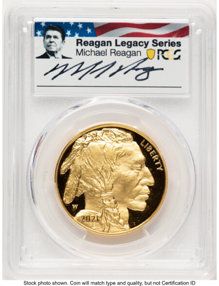 2021-W Proof Gold Buffalo 1 oz FDI Reagan Legacy Series Michael Reagan Picture 70 PCGS