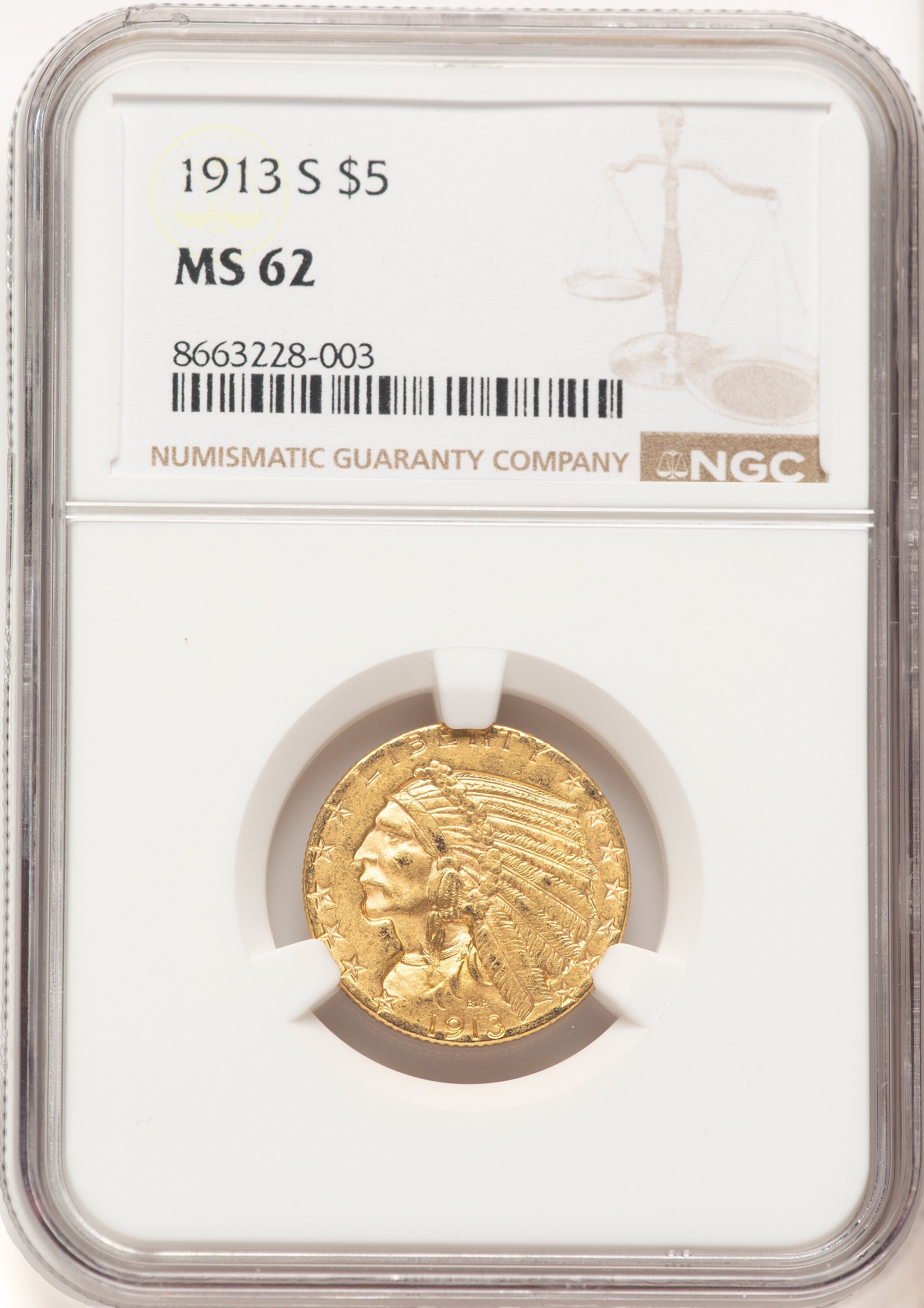 1913-S $5 62 NGC